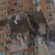 flatgebouw na raketinslag in Kiev